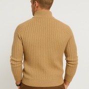 Men’s Zipper Velvet Cardigan – Thick Winter Knit Jacket-brown2