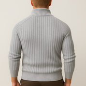 Men’s Zipper Velvet Cardigan – Thick Winter Knit Jacket-grey2