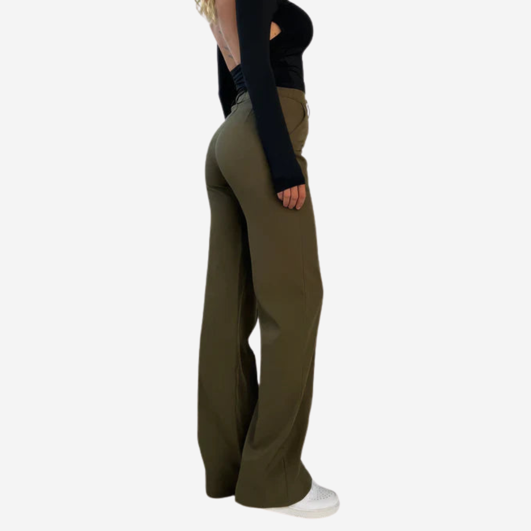 Variant image for Women's Wide Leg Trousers - Slim Fit Flare Pants for Casual and Formal Wear-11