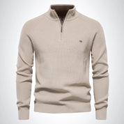 Stylish Cotton Zip Neck Pullover for Modern Men