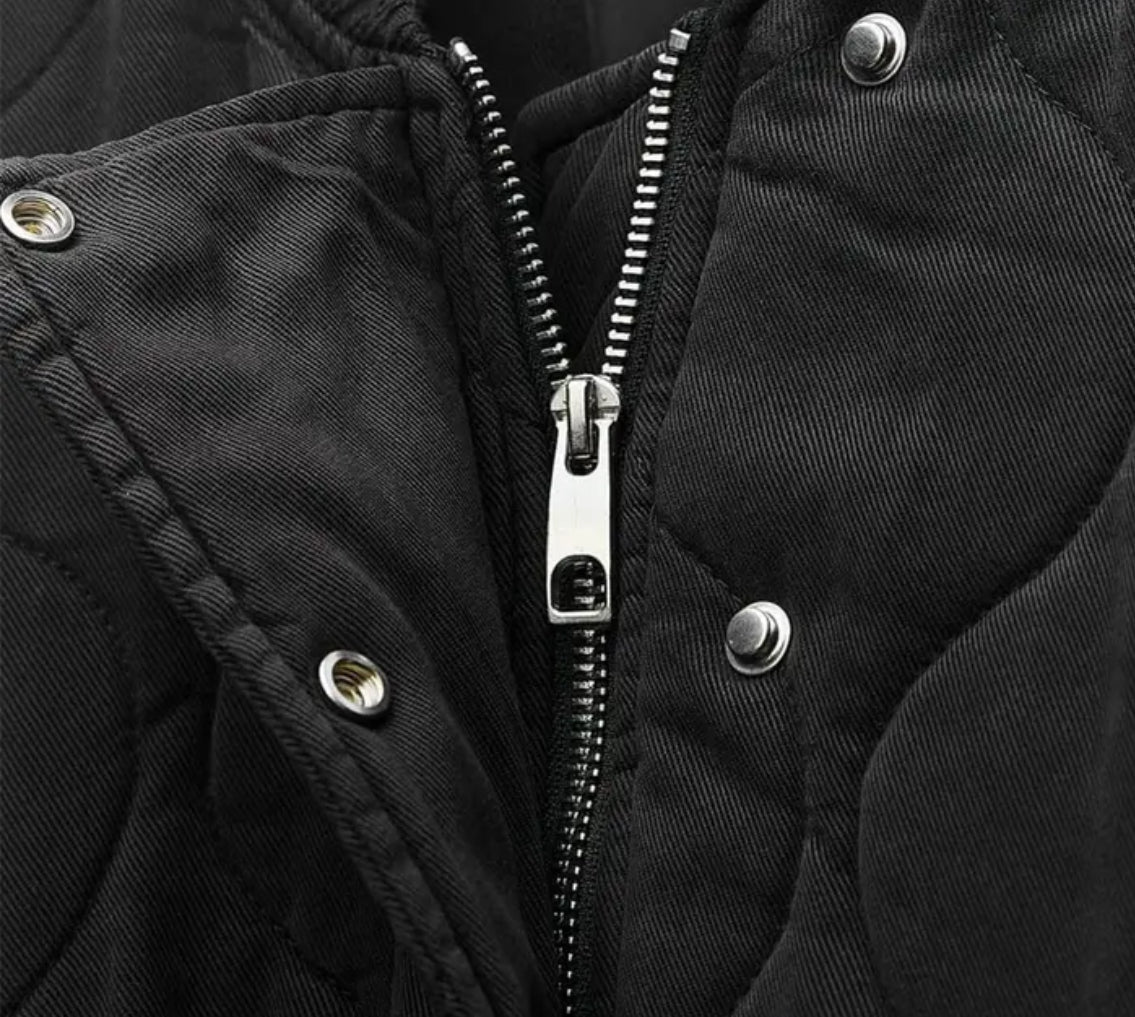 Quilted Bomber Jacket for Women – Oversized Fit, Ribbed Cuffs, Casual Outerwear for Chilly Days 6