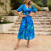 Kyra V-Neck Midi Summer Dress