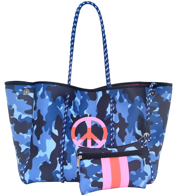 Charlene Neoprene Beach Bag with Pouch