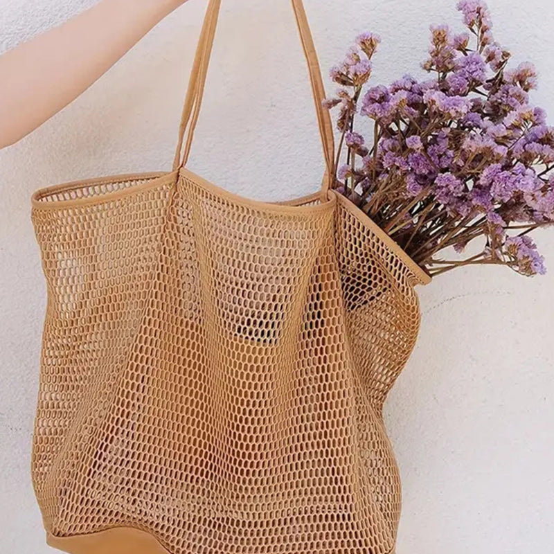 Lila Nylon Mesh Beach Tote