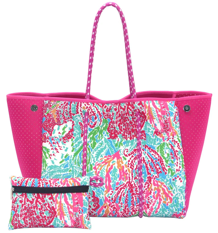 Charlene Neoprene Beach Bag with Pouch