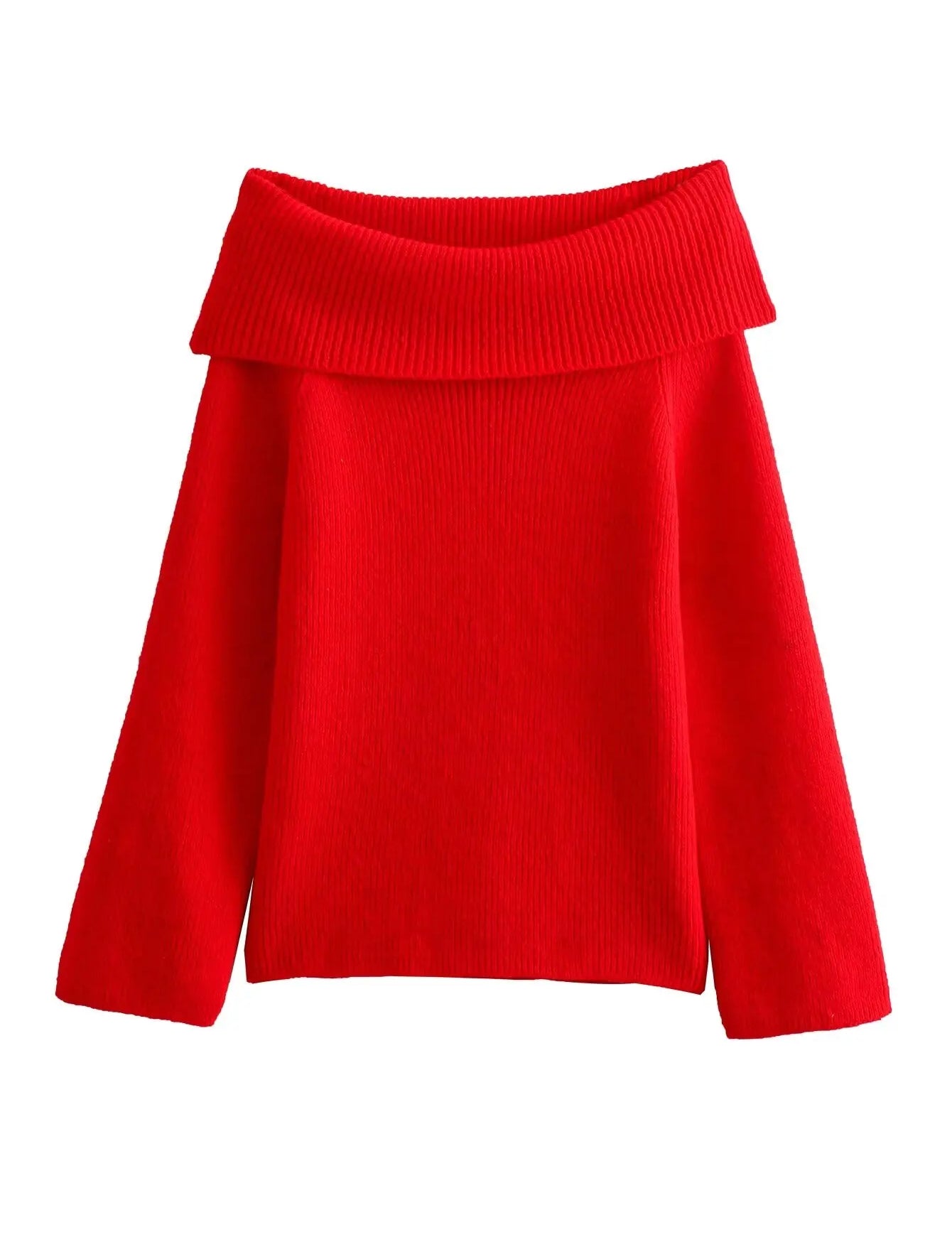 Variant image for Women's Off The Shoulder Sweater - Long Sleeve Knitted Casual Top-9