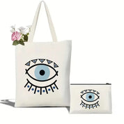 Luna Canvas Tote Bag & Makeup Pouch