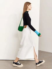 Women's Turtleneck Sweater - Cozy Knitted Patchwork for Office & Casual Wear 4