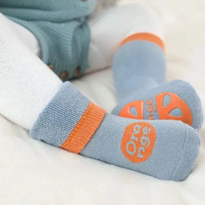 CozyFruits Thick Cotton Grip Socks for Kids - 2 Pairs