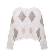 Women's Long Knitted Cardigan Sweater with Pearl Embellishments-2