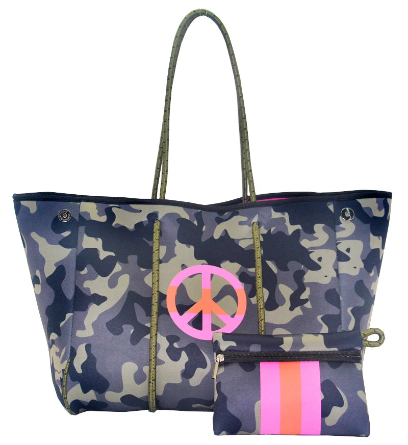 Charlene Neoprene Beach Bag with Pouch