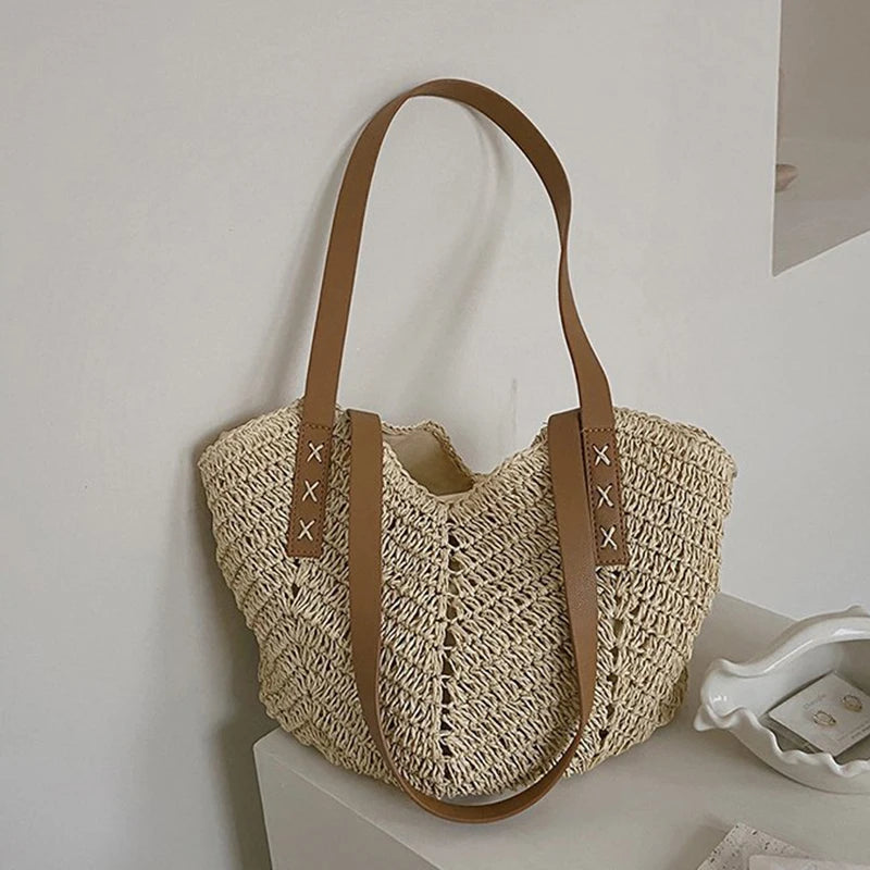 Emma Bohemian Straw Beach Bag