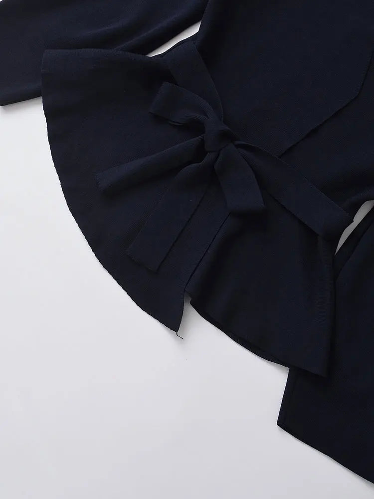 Women's Slim Fit Cardigan Sweater with V Neck and Sashes for Autumn-5