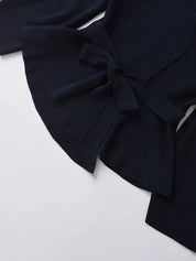 Women's Slim Fit Cardigan Sweater with V Neck and Sashes for Autumn-5