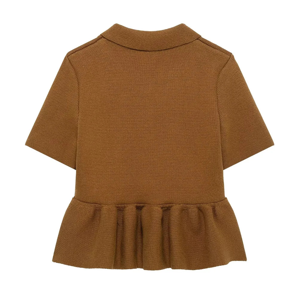 Women's Knitted Jacket with Collar and Long Sleeves for Casual and Business Wear-2