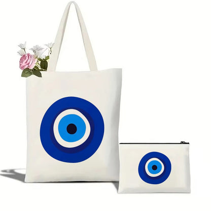 Luna Canvas Tote Bag & Makeup Pouch