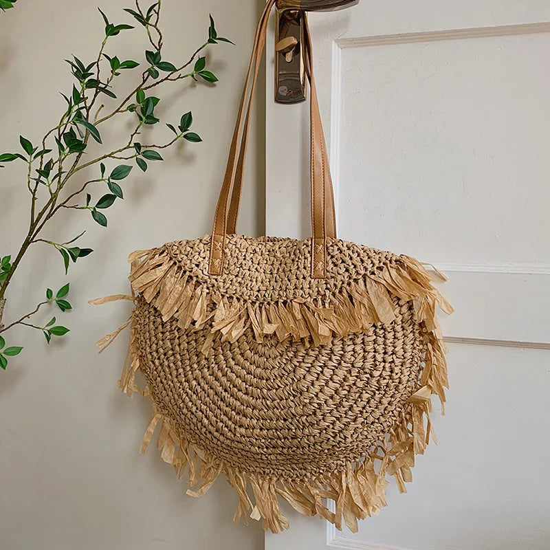 Claire Straw Shoulder Bag