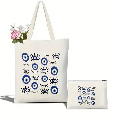 Luna Canvas Tote Bag & Makeup Pouch