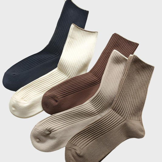 KnitSolid Women's Warm Cotton Crew Socks - 5 Pairs