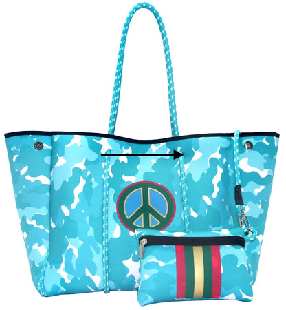 Charlene Neoprene Beach Bag with Pouch