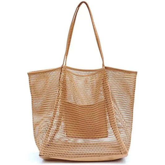 Lila Nylon Mesh Beach Tote