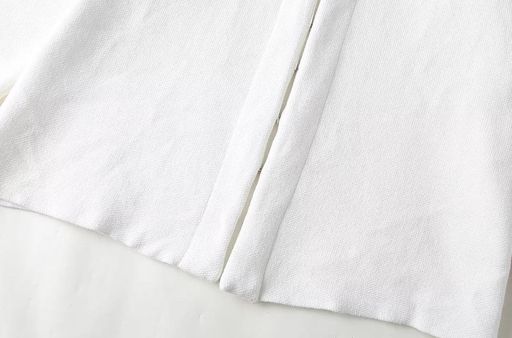 Women's Fitted Knit Cardigan Sweater with V-Neck and Side Split Hem