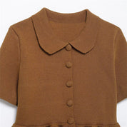 Women's Knitted Jacket with Collar and Long Sleeves for Casual and Business Wear-3