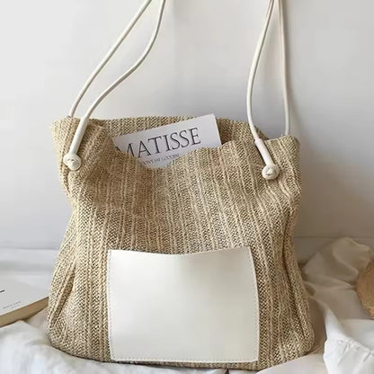 Joannah Straw Shoulder Tote