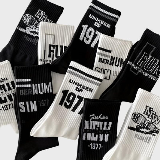 FeetStep Comfortable Men's Crew Socks - 5 Pairs