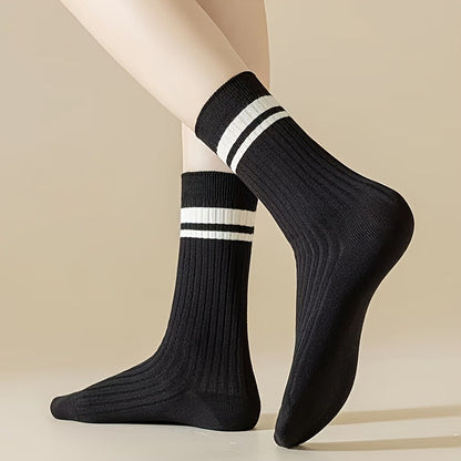 EaseStripes Women's Winter Crew Socks - 5 Pairs