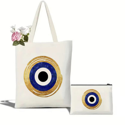 Luna Canvas Tote Bag & Makeup Pouch