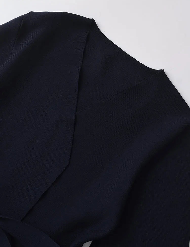 Women's Slim Fit Cardigan Sweater with V Neck and Sashes for Autumn-3