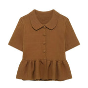 Women's Knitted Jacket with Collar and Long Sleeves for Casual and Business Wear-1