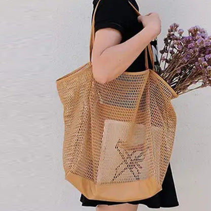 Lila Nylon Mesh Beach Tote