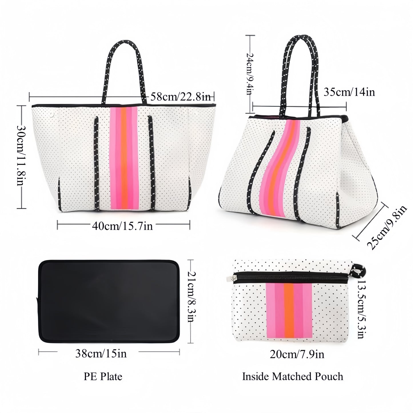 Charlene Neoprene Beach Bag with Pouch