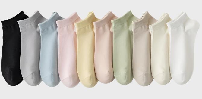 CandyColor Women's Breathable Short Ankle Socks - 10 Pairs