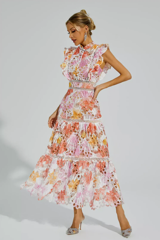 Isabelle Floral Lace Maxi Summer Dress