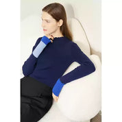Variant image for Women's Turtleneck Sweater - Cozy Knitted Patchwork for Office & Casual Wear-1