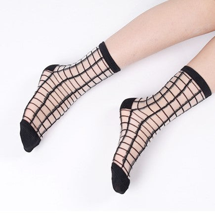 ShapelyMesh Sexy Lace Mesh Silk Socks