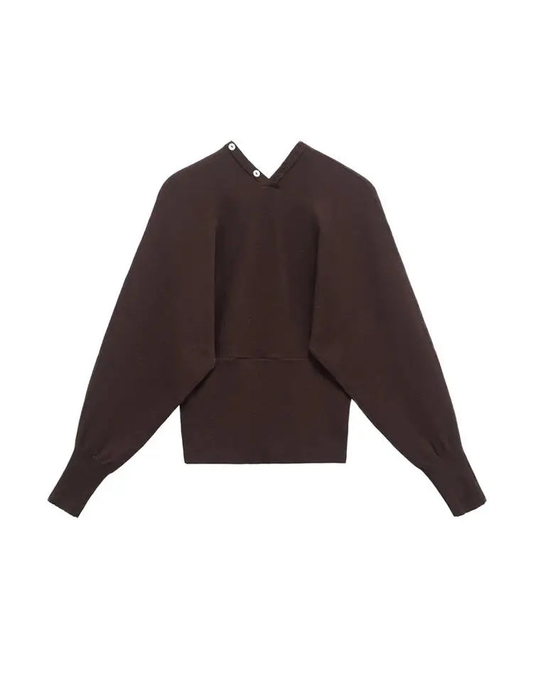 Women's Knit Cardigan Sweater with V Neck and Button Front-2