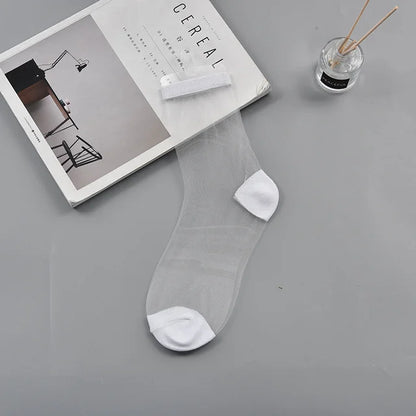 ShapelyMesh Sexy Lace Mesh Silk Socks