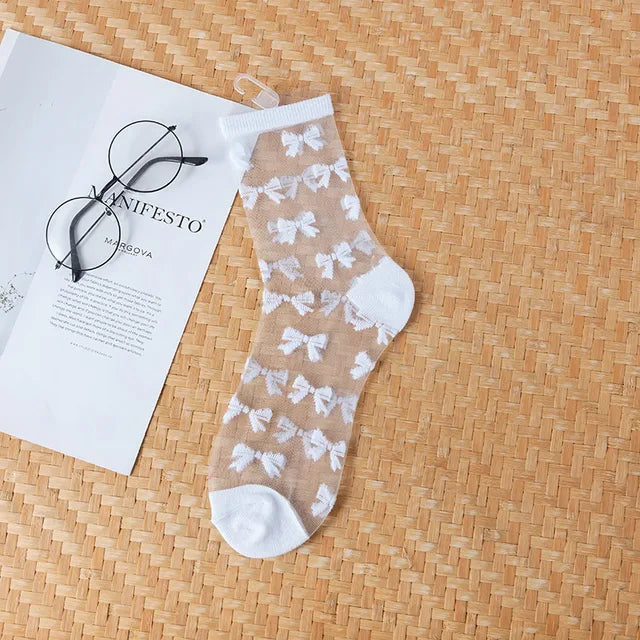 ShapelyMesh Sexy Lace Mesh Silk Socks