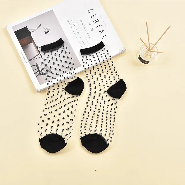 ShapelyMesh Sexy Lace Mesh Silk Socks