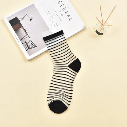 ShapelyMesh Sexy Lace Mesh Silk Socks