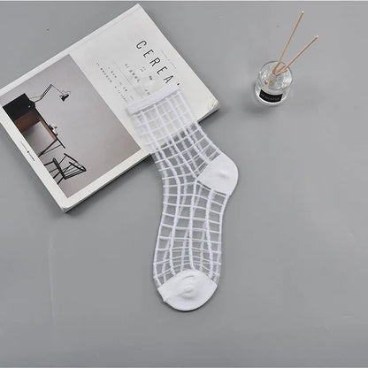 ShapelyMesh Sexy Lace Mesh Silk Socks