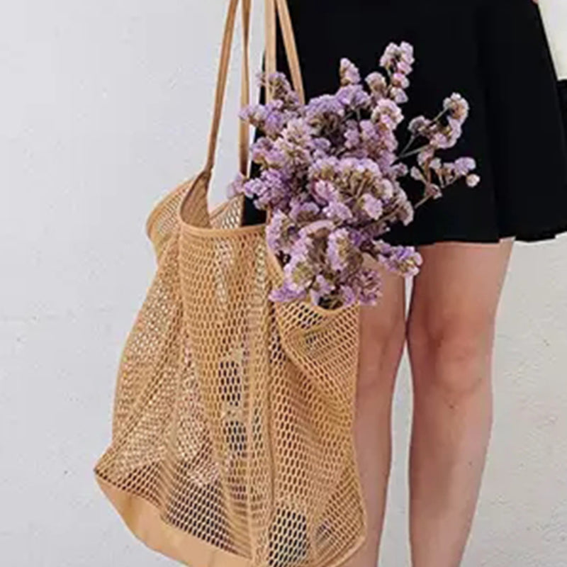 Lila Nylon Mesh Beach Tote