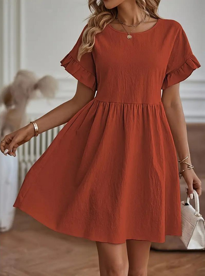 Chloe Loose Fit Short Sleeve Ruffle Summer Dress