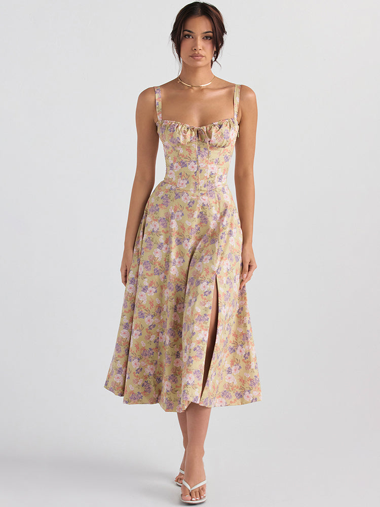 Gemma Sleeveless Floral Midi Summer Dress