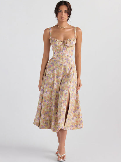 Gemma Sleeveless Floral Midi Summer Dress