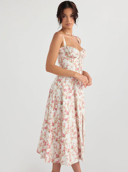 Gemma Sleeveless Floral Midi Summer Dress